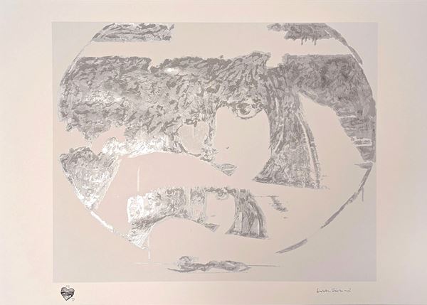 Giosetta Fioroni : Doppio Liberty Silver  - Serigrafia polimaterica e carborundum a colori su carta HAHNEMUHLE 400gr - Asta Grafica di Arte Contemporanea - Gliubich Casa d'Aste