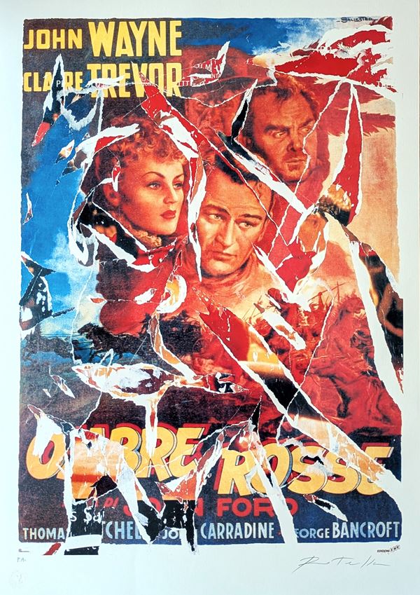 Mimmo Rotella - Ombre Rosse