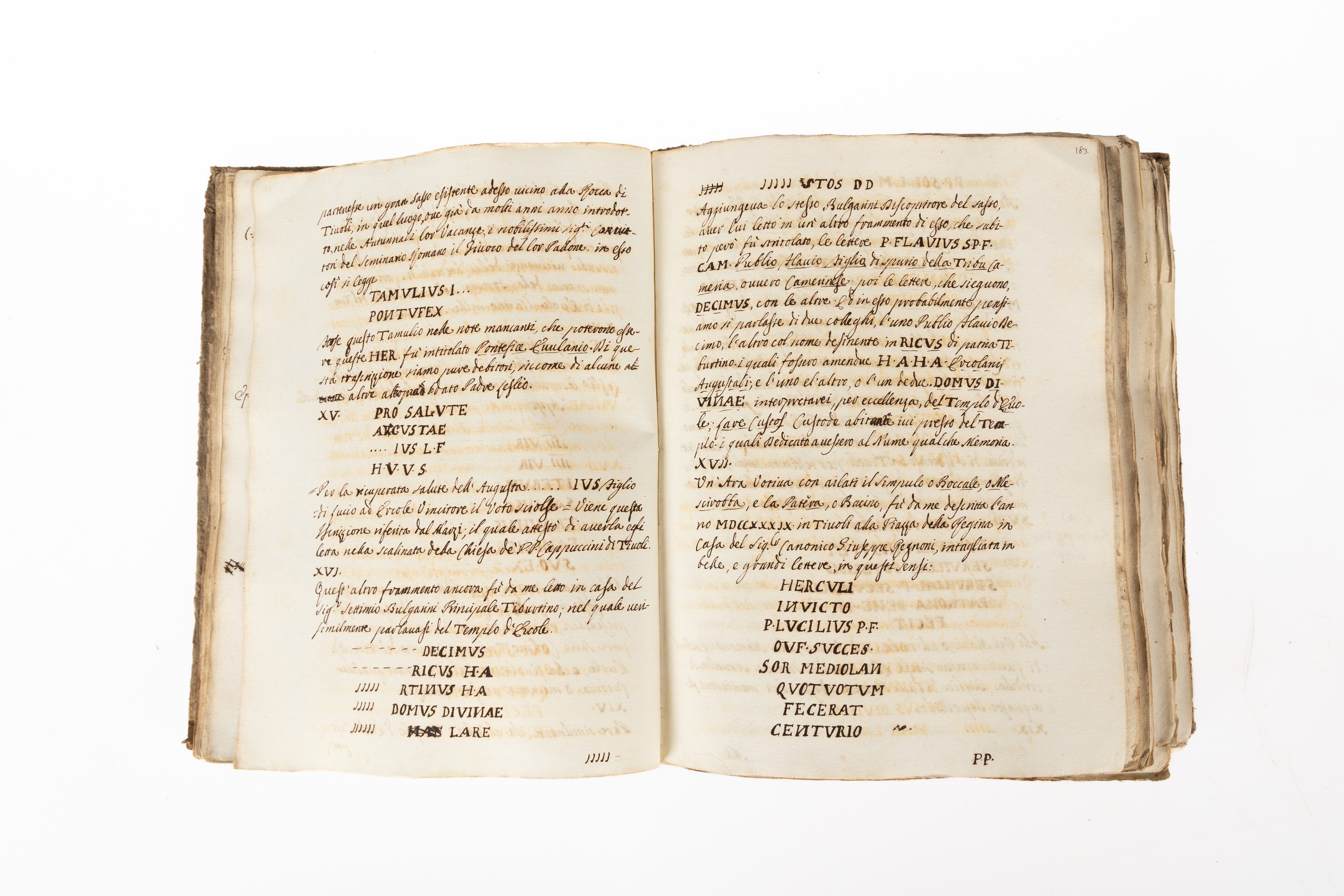 Manoscritto ʺStoria dei popoli tiburtiniʺ