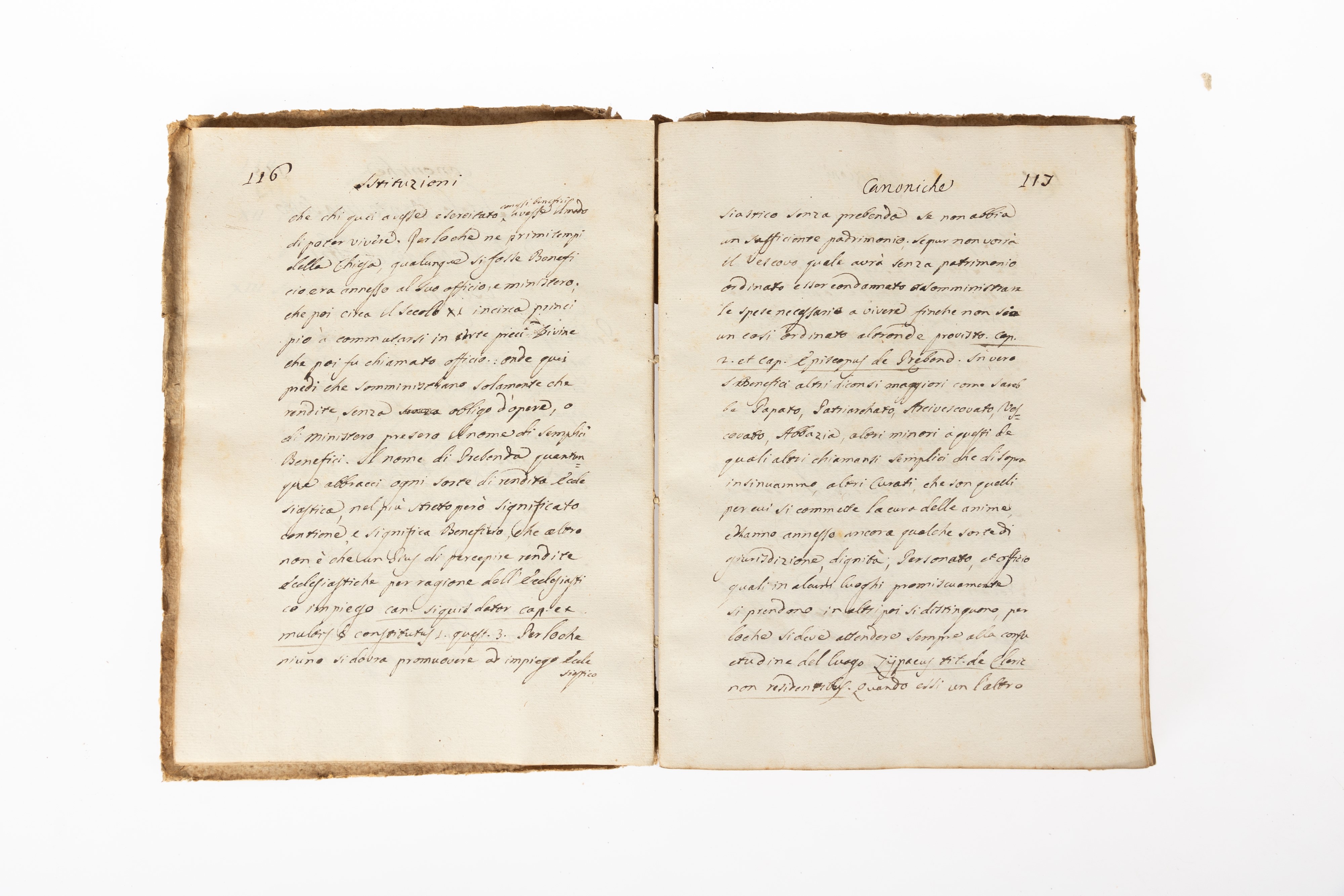 Manoscritto ʺ Istituzioni del Gius Canonico di Gianvincenzo Gravinaʺ