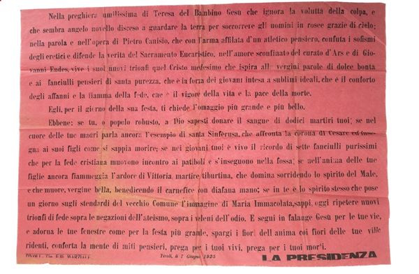 Manifesto Cattolico su Santa Teresa del Bambino Gesù.