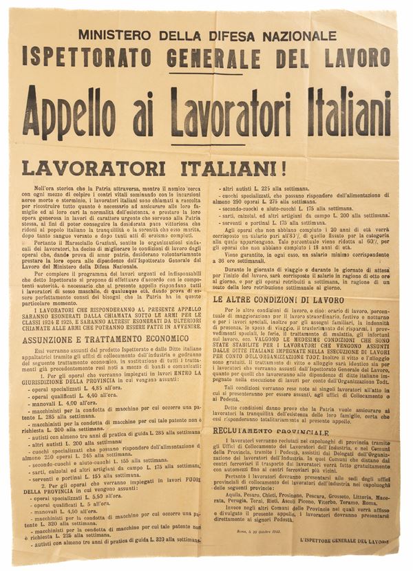 Manifesto ʺAppello ai Lavoratori Italianiʺ