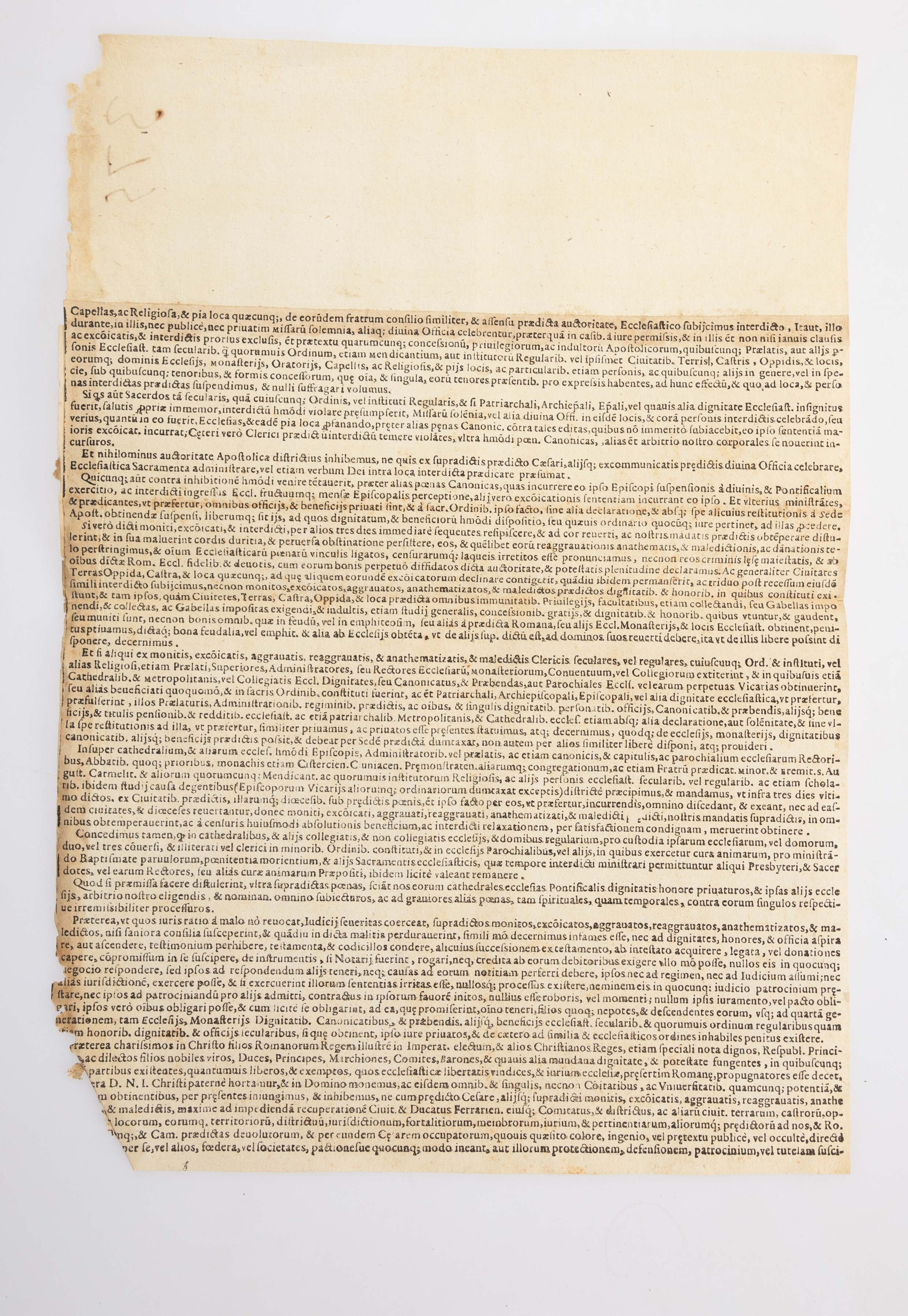 Papa Clemente VIII° - Bolla di scomunica Cesare dʹEste