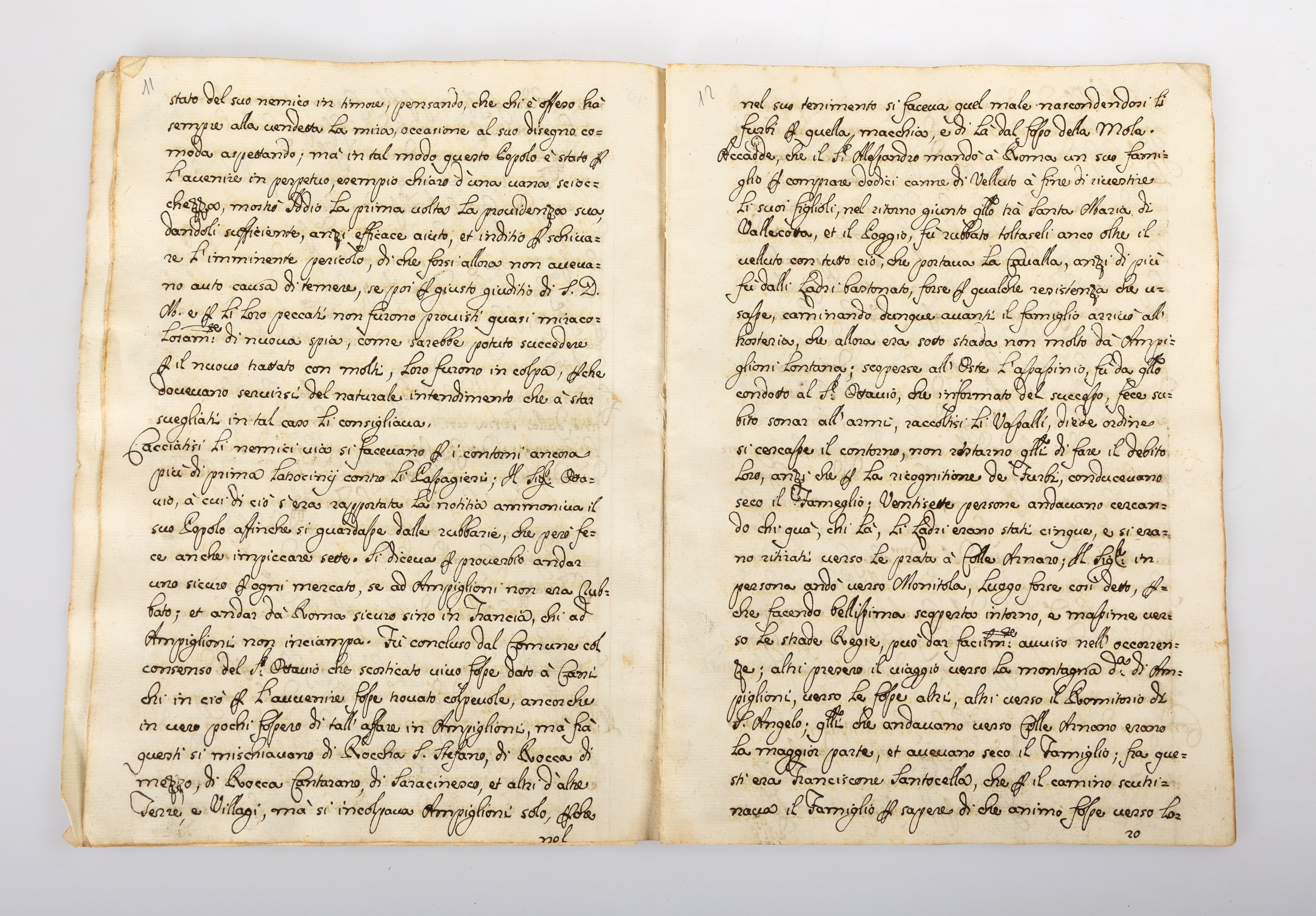 Descrittione del tenimento d’Ampiglioni, distruttione di detta terra e fondatione di Castel S. An...