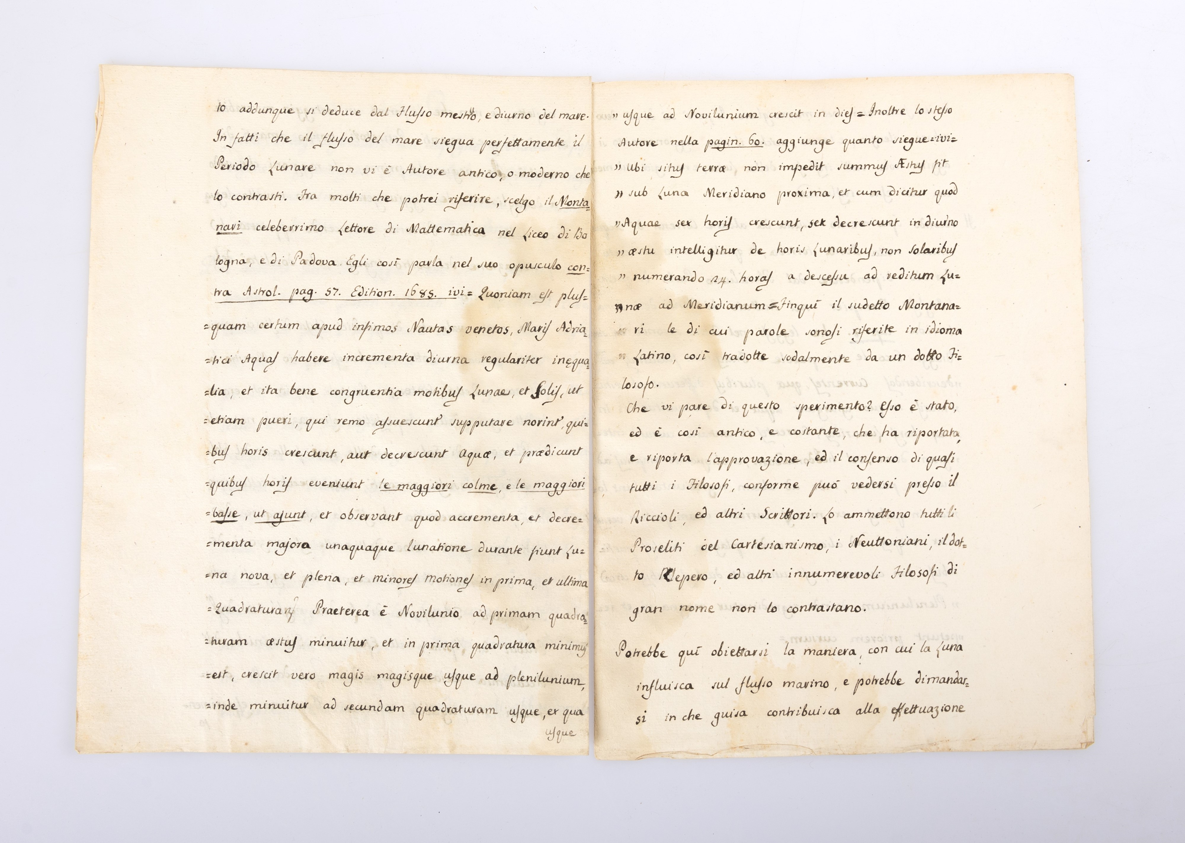 Dissertazione o Sia Lettera a un Amico Dellʹinﬂusso della Luna sui Corpi Sublunari