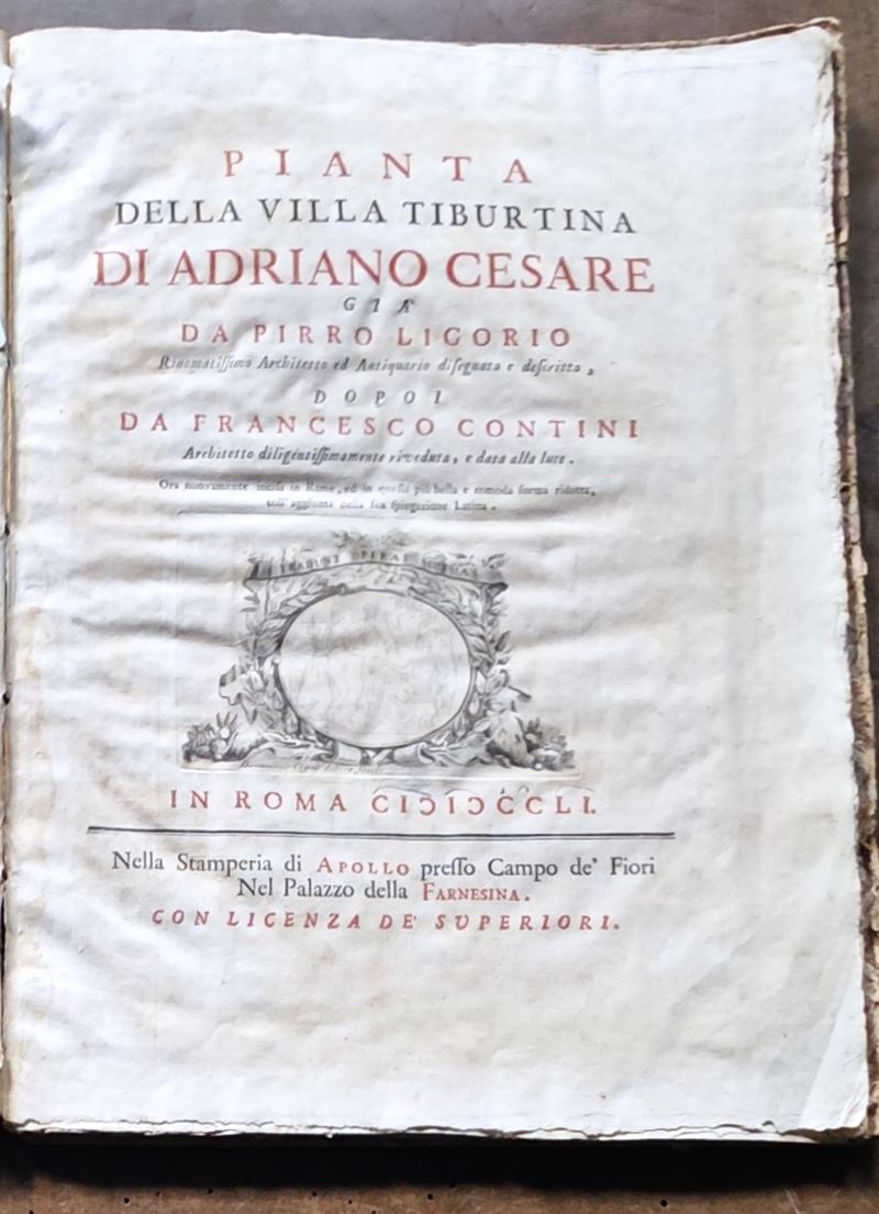 Pianta della villa Tiburtina di Adriano Cesare. Roma, nella Stamperia di Apollo, 1751