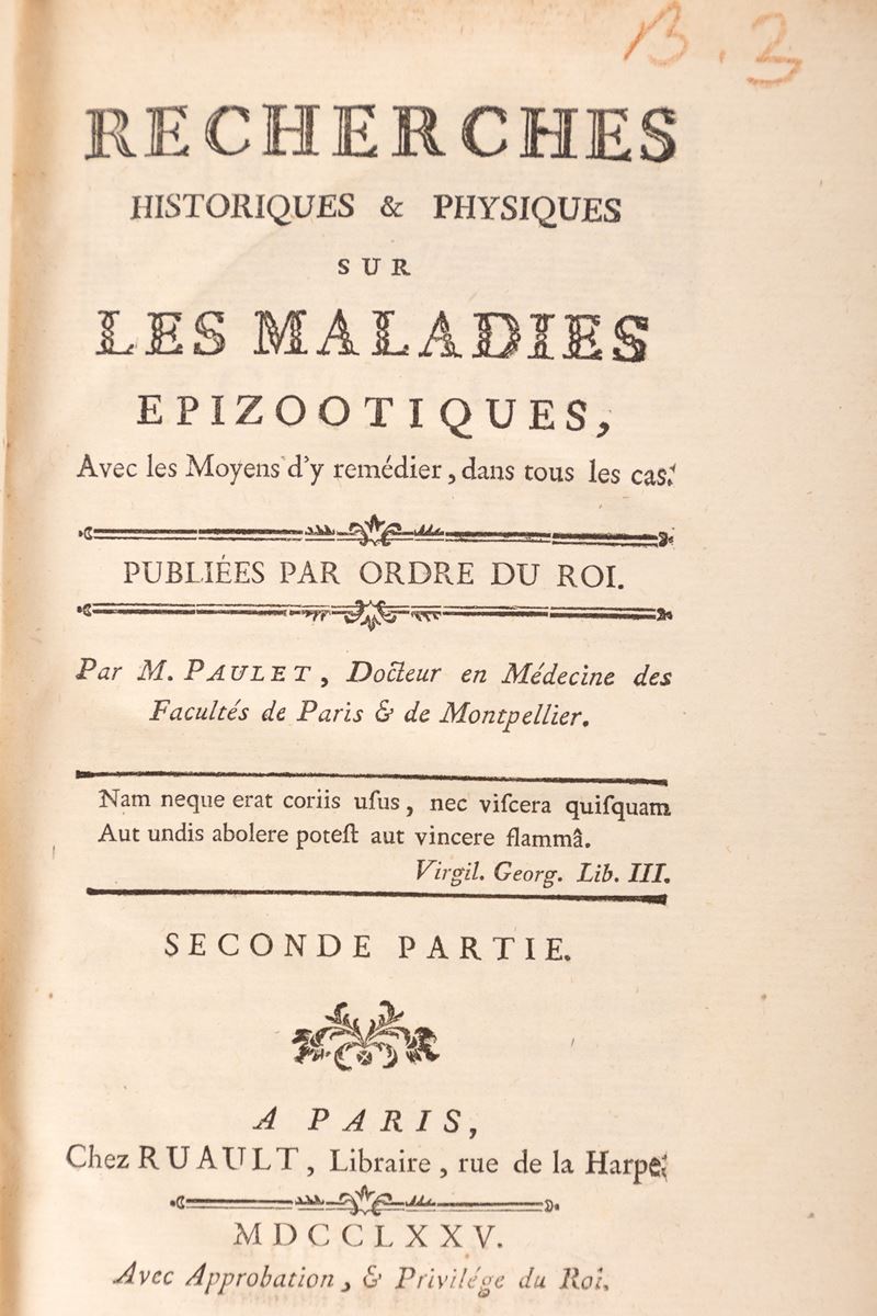 Jean Jacques Paulet - Recherches Historiques & Physiques Sur Les Maladies Epizootiques, Avec Les ...