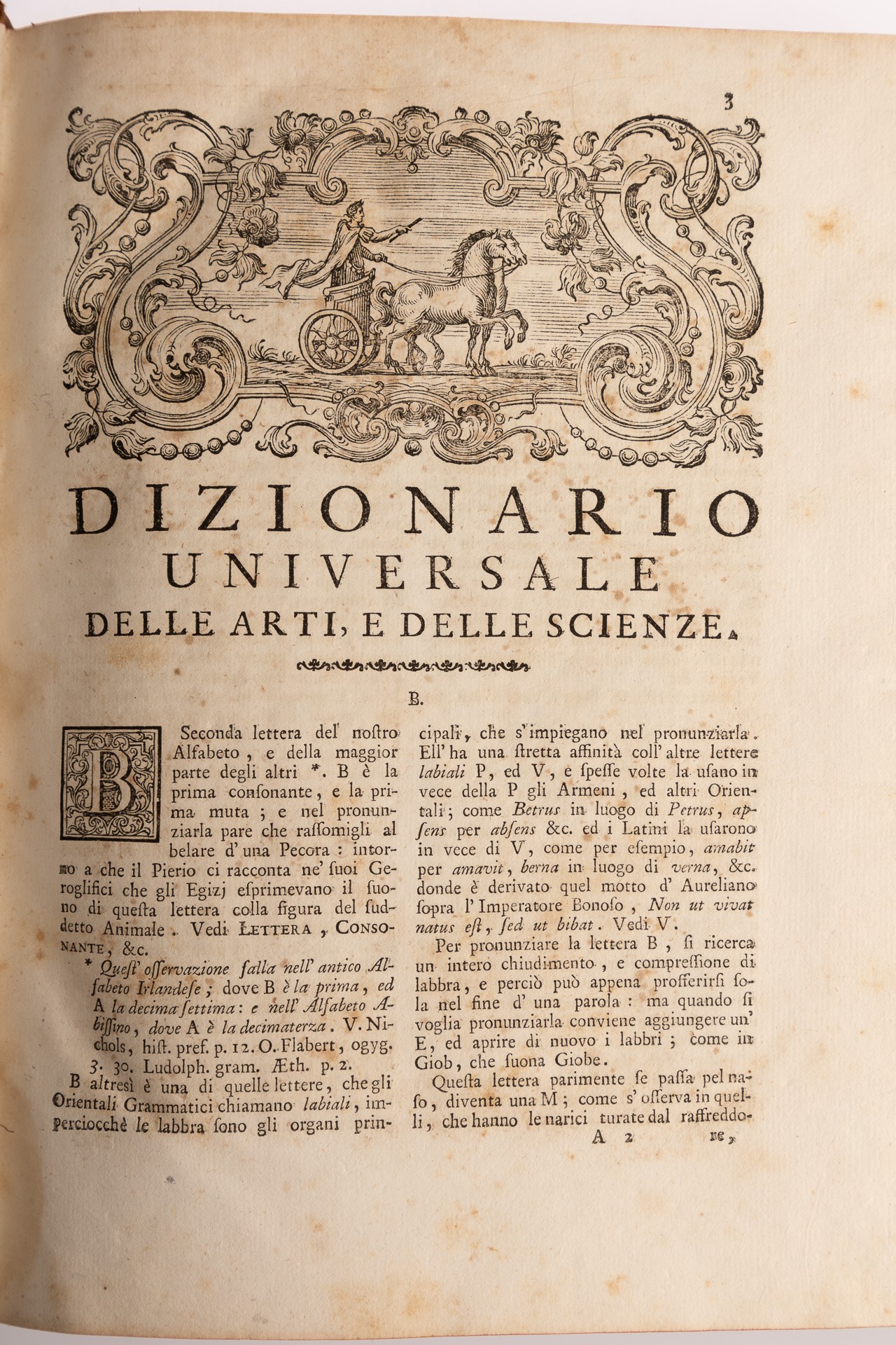 Dizionario Universale delle Arti e delle Scienze che contiene la spiegazione deʹ termini, e la de...