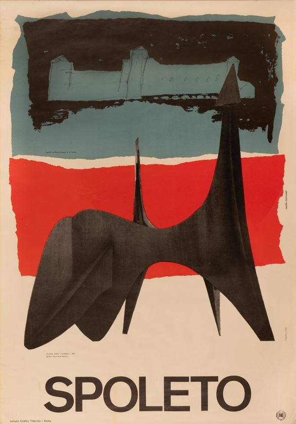 Manifesto della mostra di Alexander Calder del Teodelapio a Spoleto  - Auction Asta a Tempo: Grafica di Arte Contemporanea - Gliubich Casa d'Aste