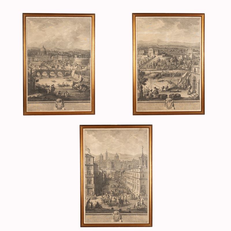Giuseppe Vasi - Lotto di Tre Acqueforti