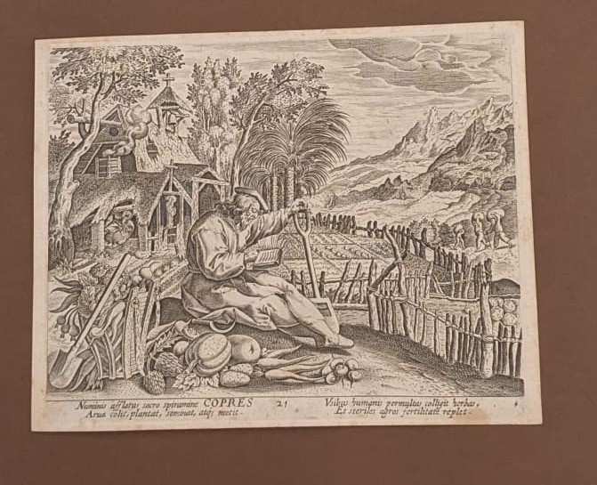 Lotto di 10 Incisioni e Frontespizio del Volume Illustrium Anachoretarum Elogia Siue Religiosi Vi...