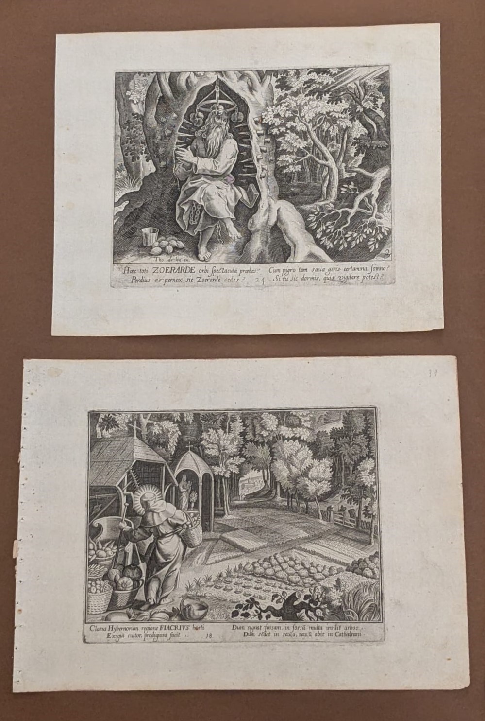 Lotto di 20 Incisioni e un Frontespizio del Volume Oraculum Anachoreticum a.D. 1600