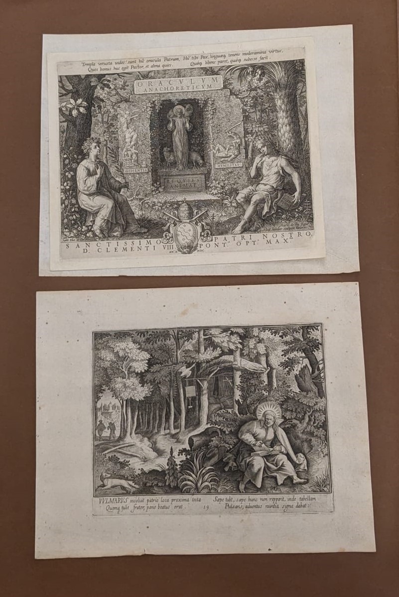 Lotto di 20 Incisioni e un Frontespizio del Volume Oraculum Anachoreticum a.D. 1600