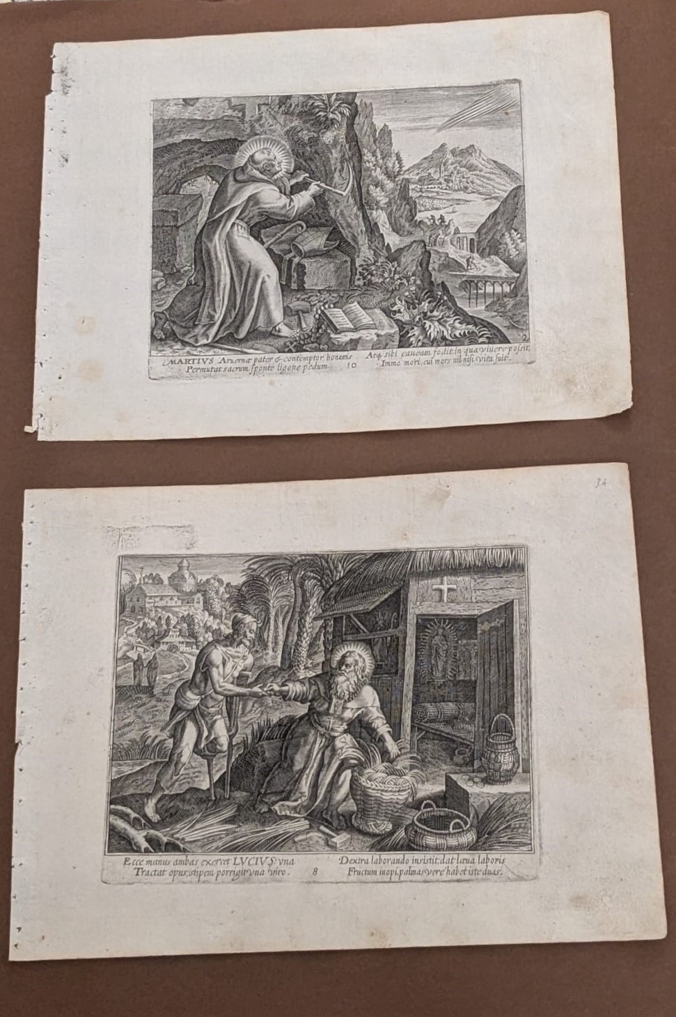 Lotto di 20 Incisioni e un Frontespizio del Volume Oraculum Anachoreticum a.D. 1600