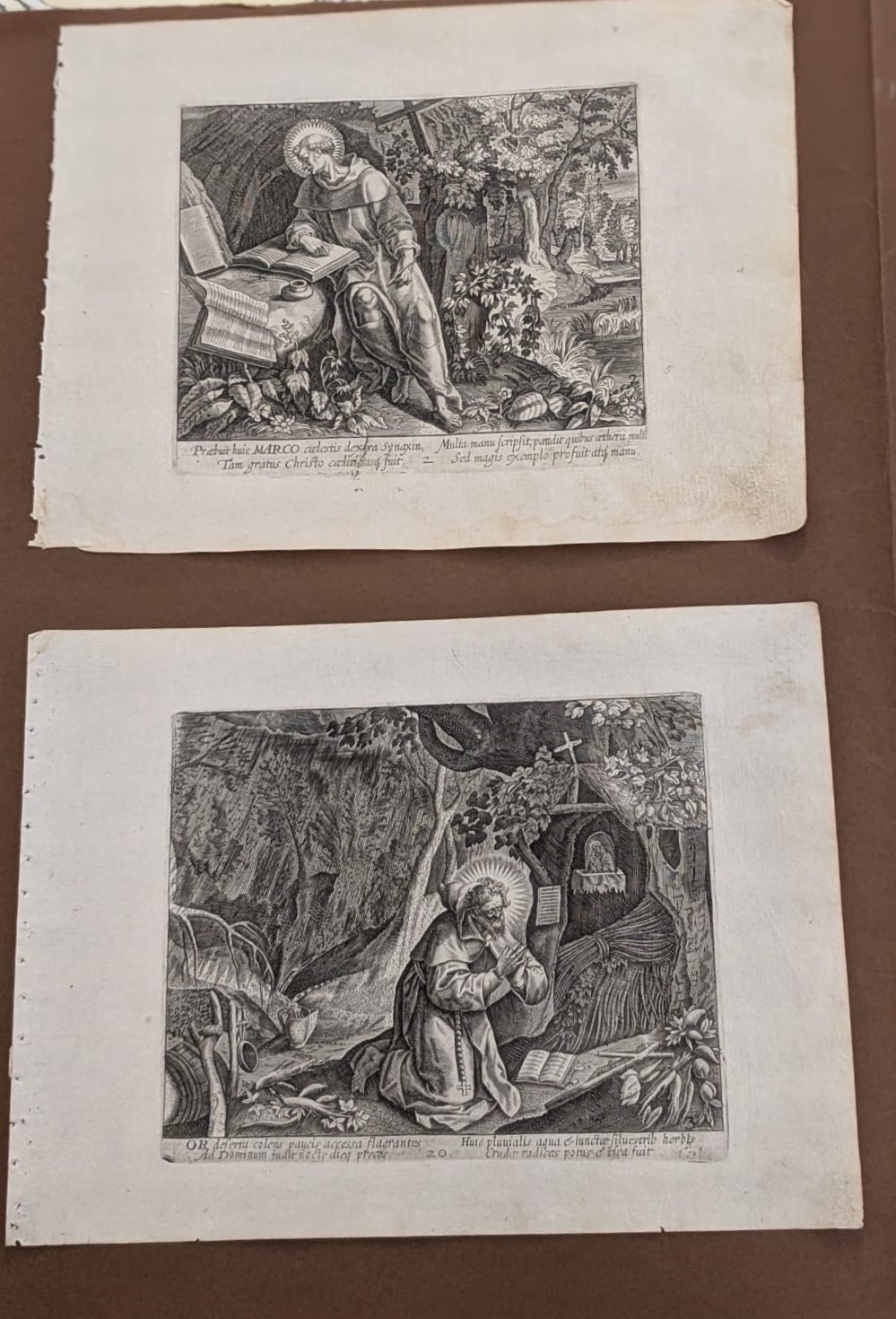Lotto di 20 Incisioni e un Frontespizio del Volume Oraculum Anachoreticum a.D. 1600