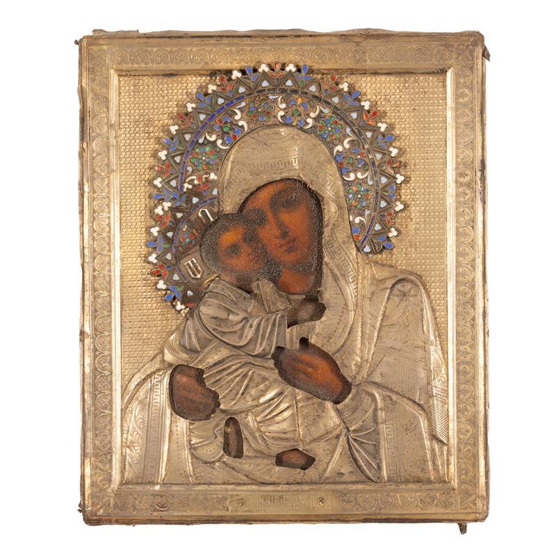 Icona Raffigurante Madonna con Bambino