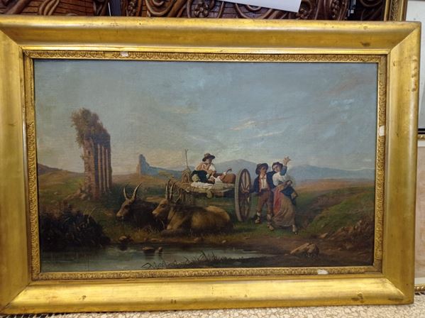 Pittore romano del XIX secolo  - olio su tela - Asta LOST AND FOUND - Gliubich Casa d'Aste