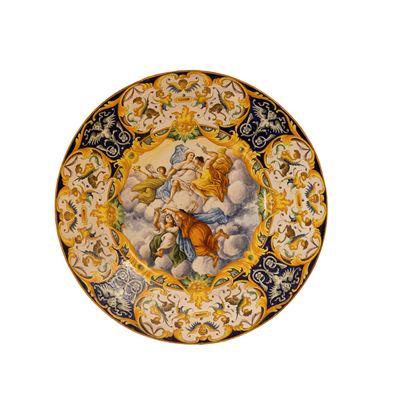 Grande Piatto in Ceramica Policroma.