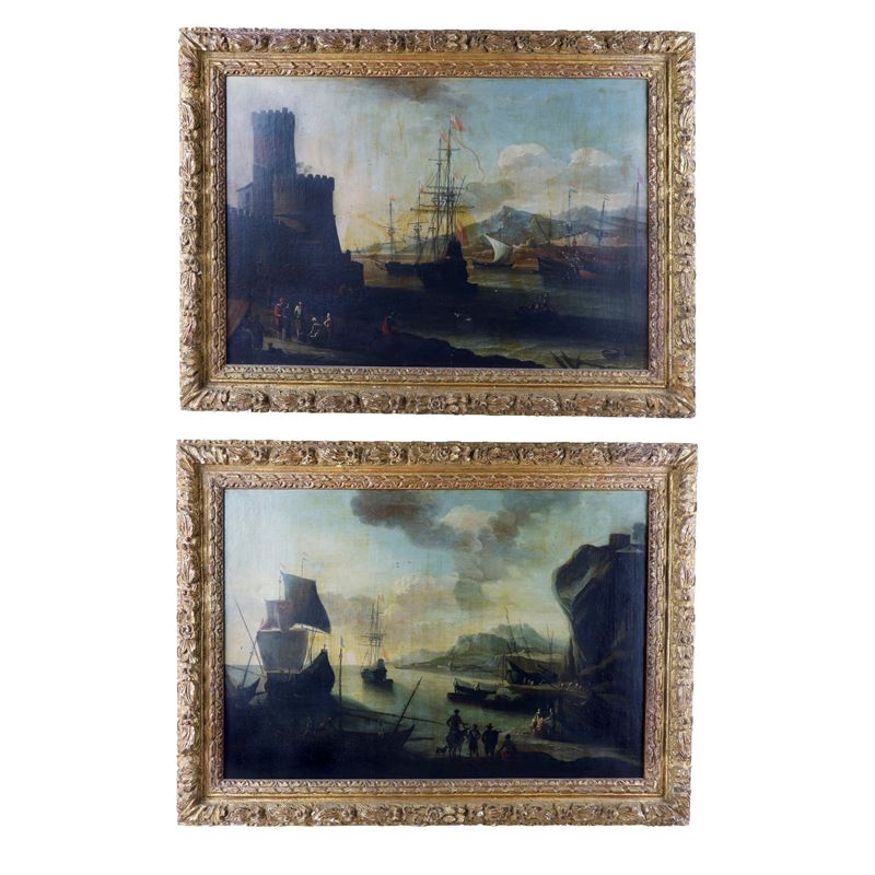 Coppia di paesaggi costieri sul Mediterraneo