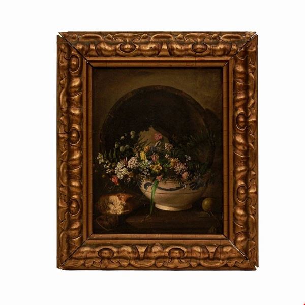 Natura morta  (Fine XIX secolo)  - olio su carta - Asta LOST AND FOUND - Gliubich Casa d'Aste