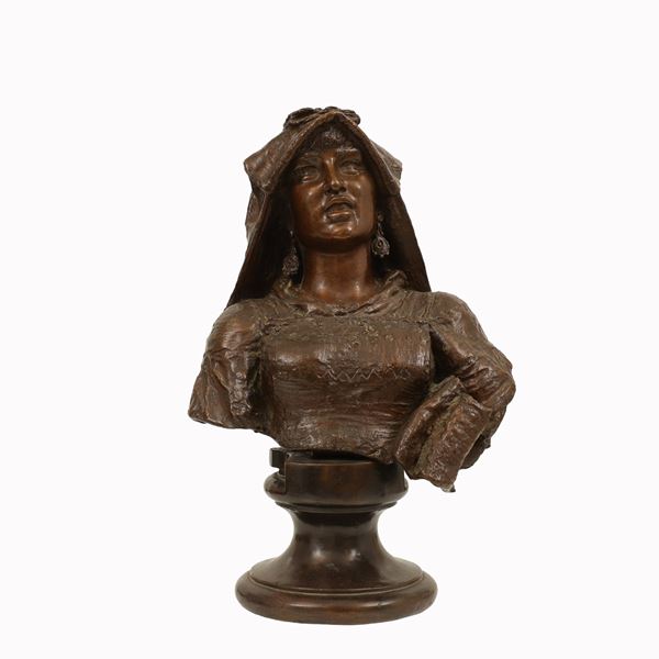Costantino  Barbella - Scultura di bronzo "Donna di Scanno"