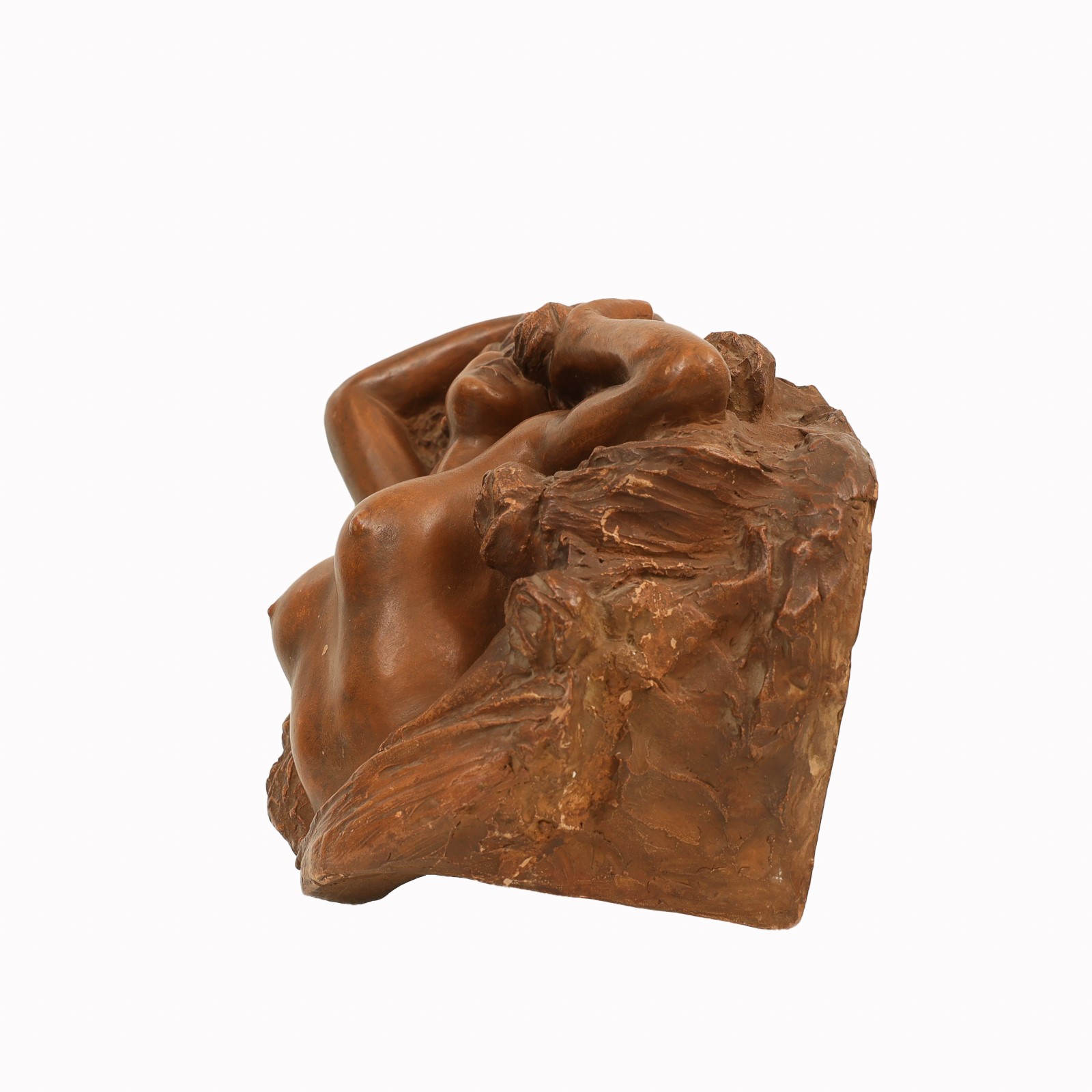 Costantino Barbella - Scultura in terracotta 'Donna tra le rose'