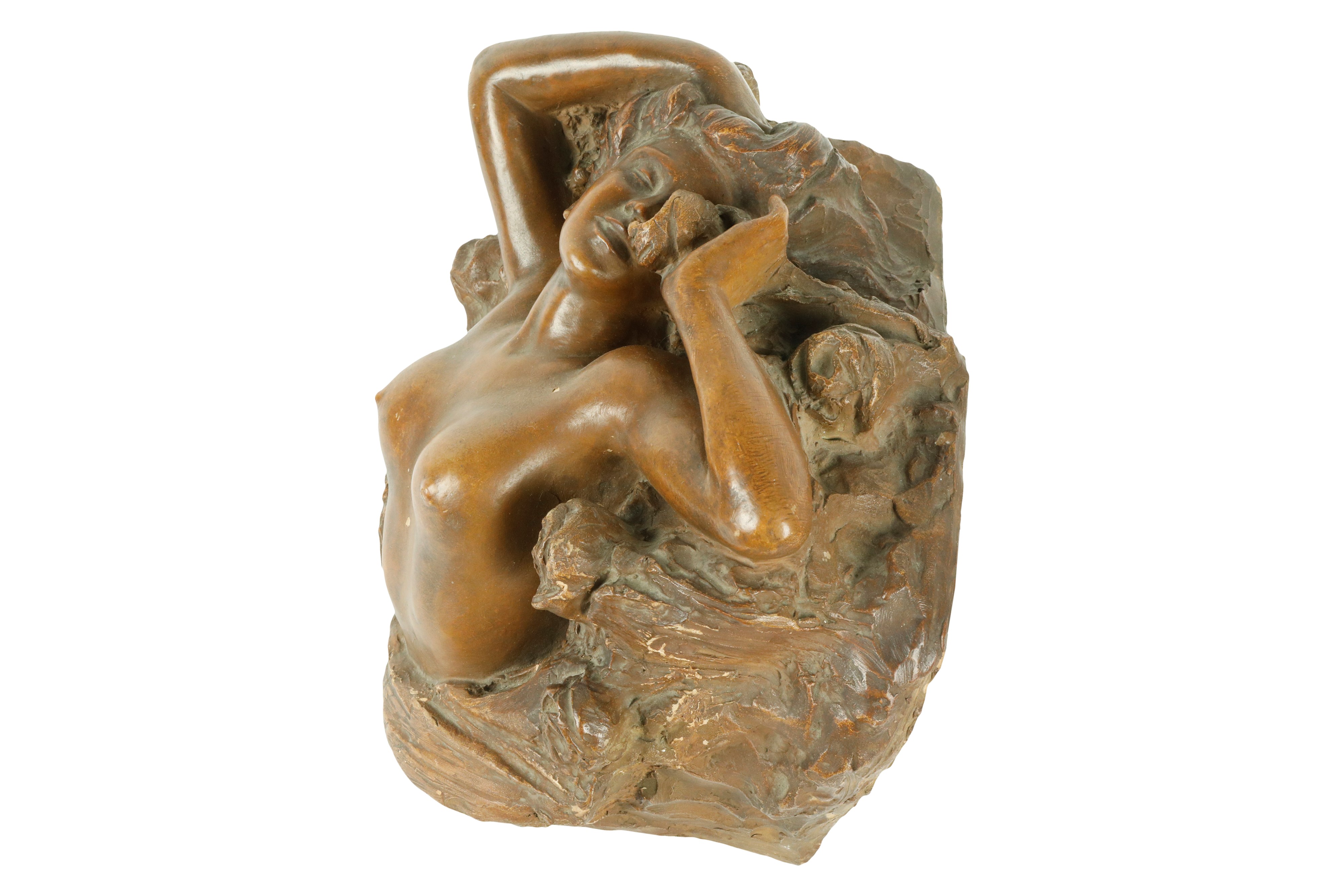 Costantino Barbella - Scultura in terracotta 'Donna tra le rose'