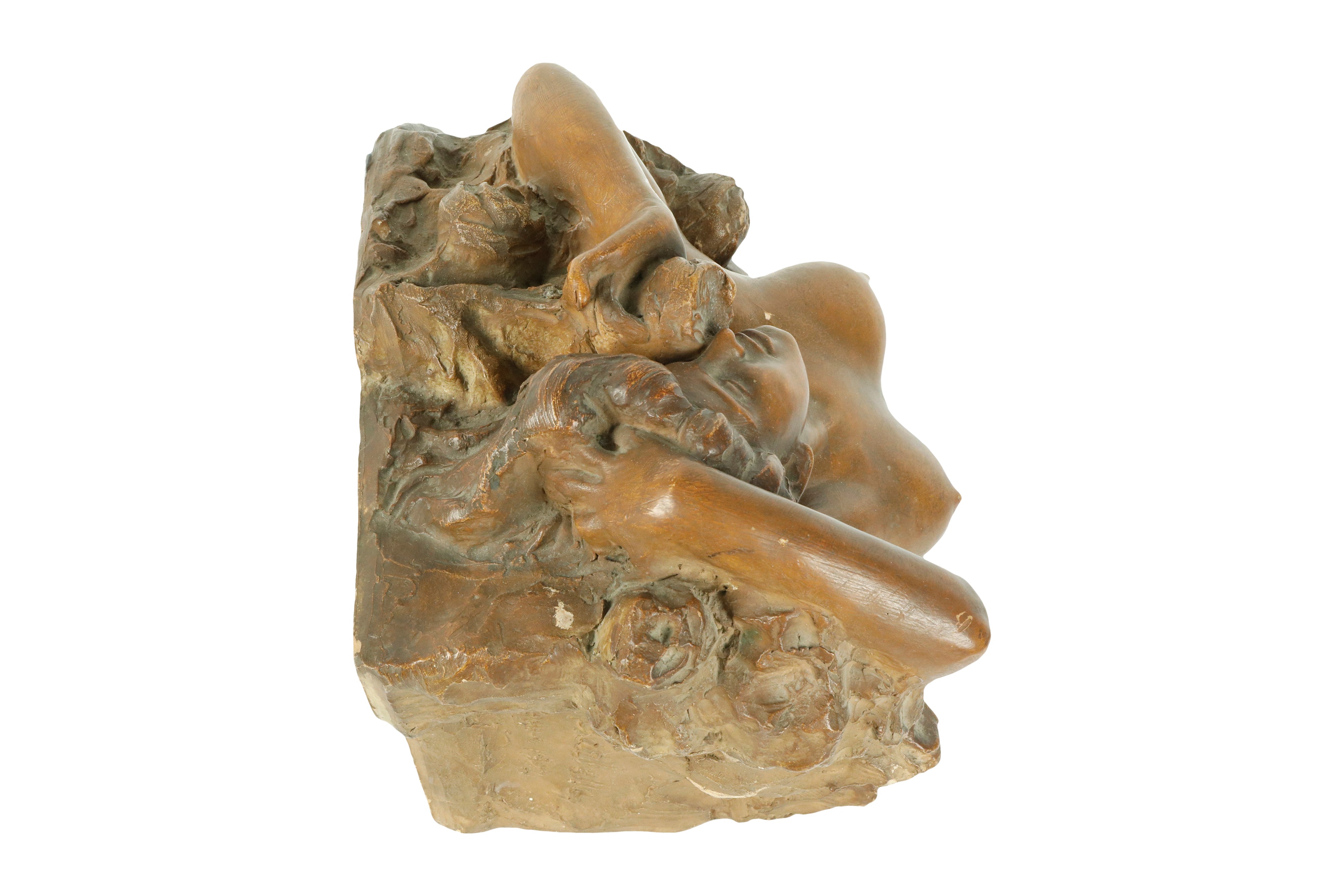 Costantino Barbella - Scultura in terracotta 'Donna tra le rose'