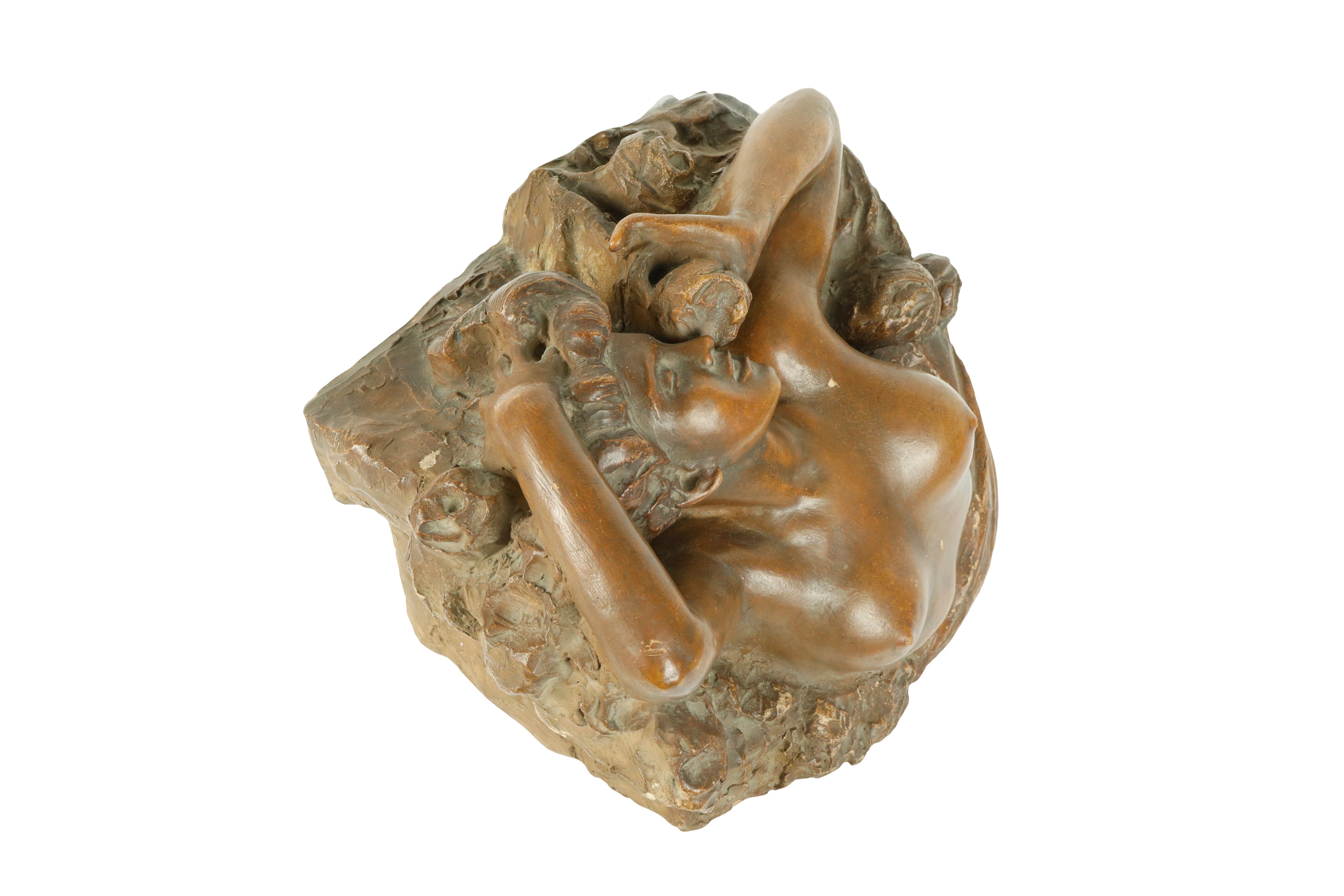 Costantino Barbella - Scultura in terracotta 'Donna tra le rose'