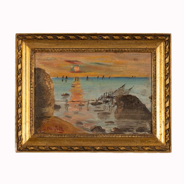 Luigi Martella - Tramonto sul trabocco