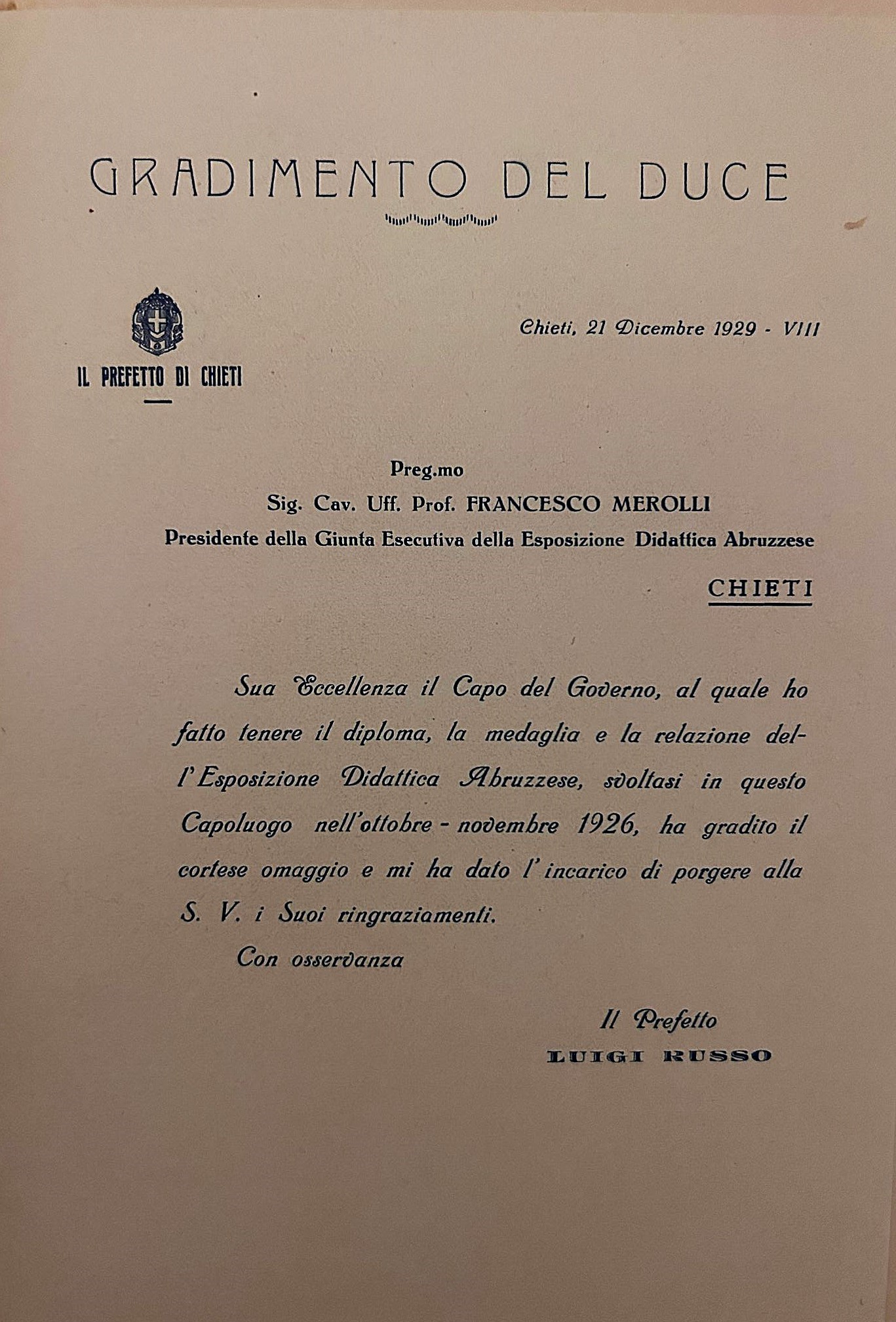 Basilio Cascella - Diploma per l'Esposizione Didattica Abruzzese, cromolitografia, cm 46,5x61, 19...
