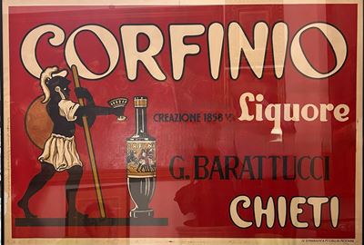 Barattucci, Reclame Corfinio Liquore - Manifesto Litografico