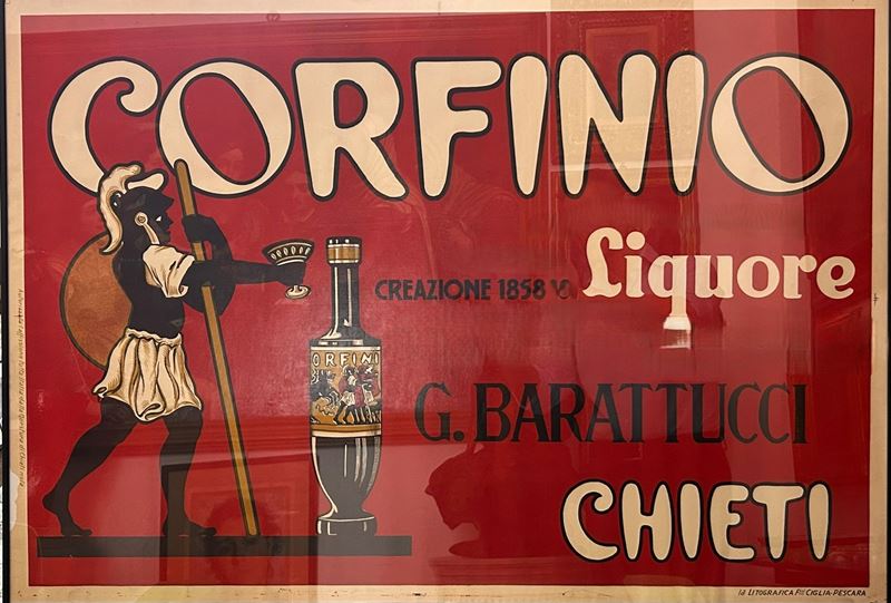 Barattucci, Reclame Corfinio Liquore - Manifesto Litografico
