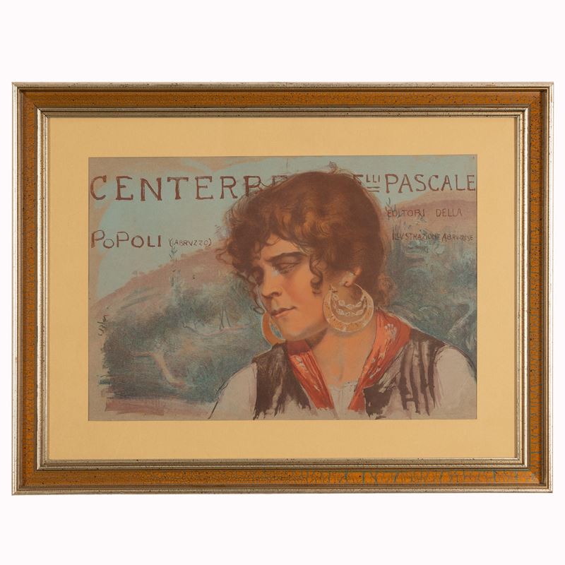 Basilio Cascella - Ritratto a mezzo busto di donna con grandi orecchini