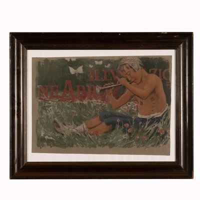Giovane suonatore di piffero, litografia