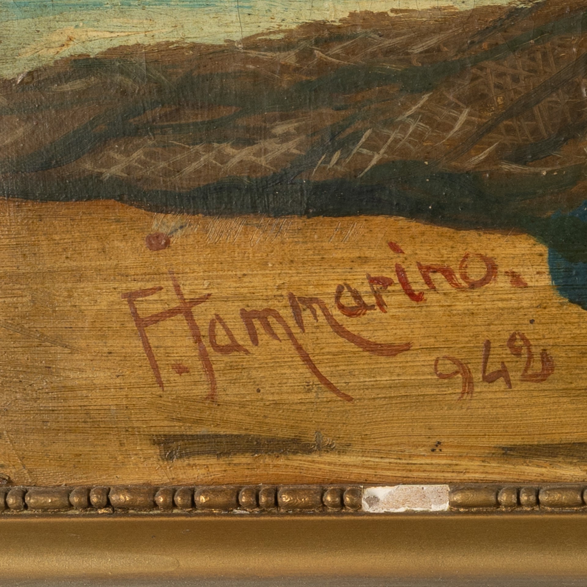 Ferdinando Iammarino - Ritorno dalla pesca, olio su tela