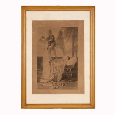 Il suono di un angelo, litografia su cartoncino