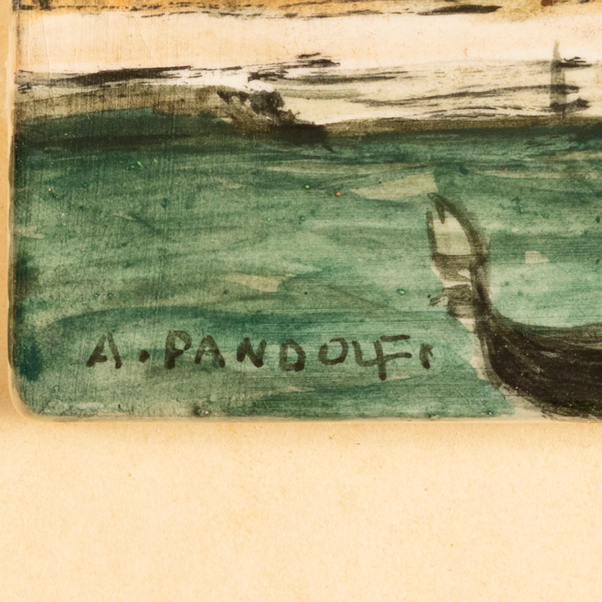 Alessandro Pandolfi - Panorama di Venezia dal mare con la Basilica di Santa Maria della Salute, m...