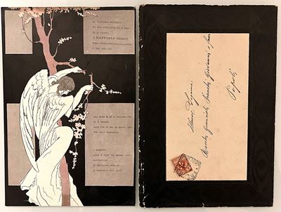Necrologio artistico per Raffaele Orsini, cartoncino