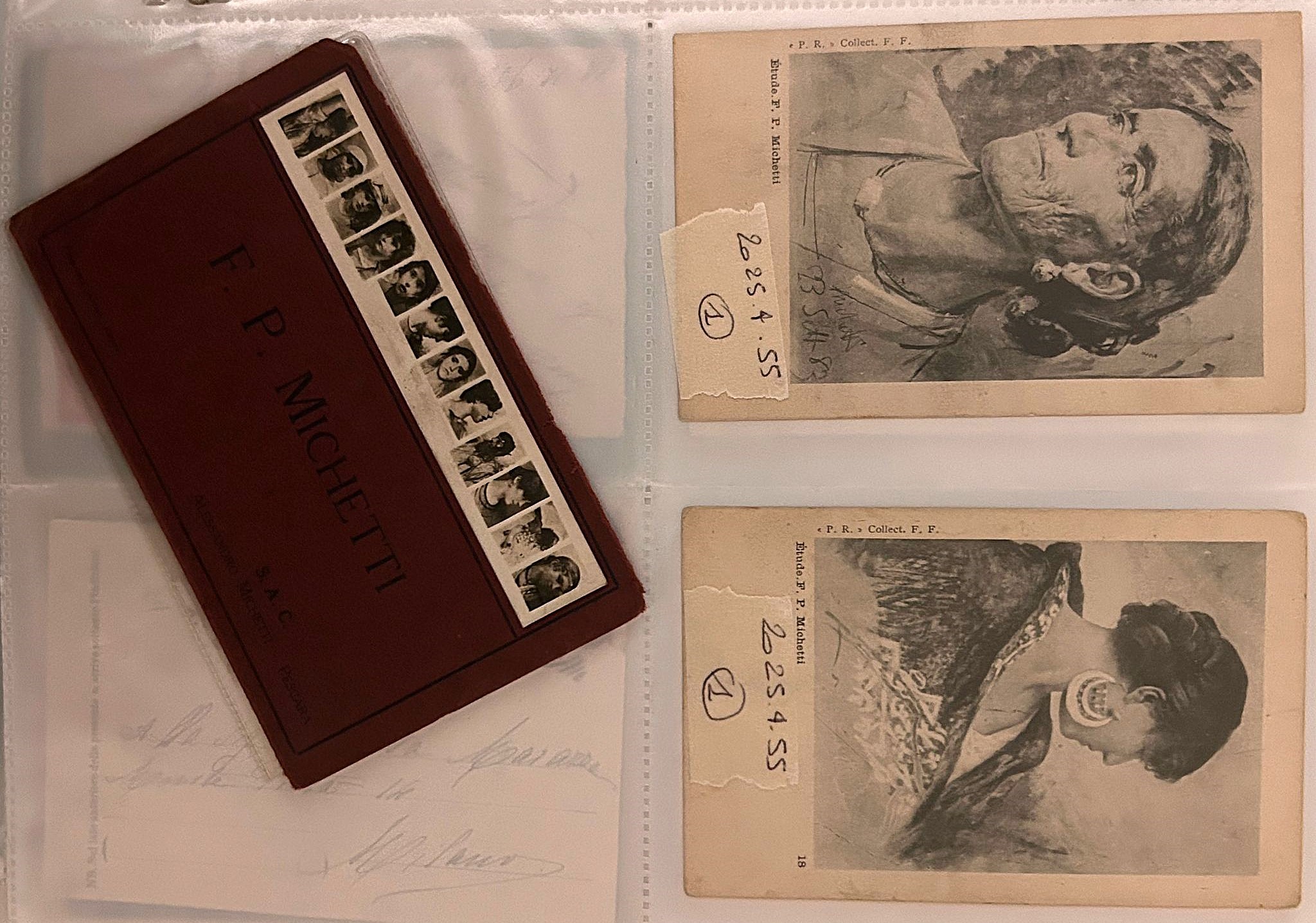 Faldone con cartoline, telegrammi di Francesco Paolo Michetti