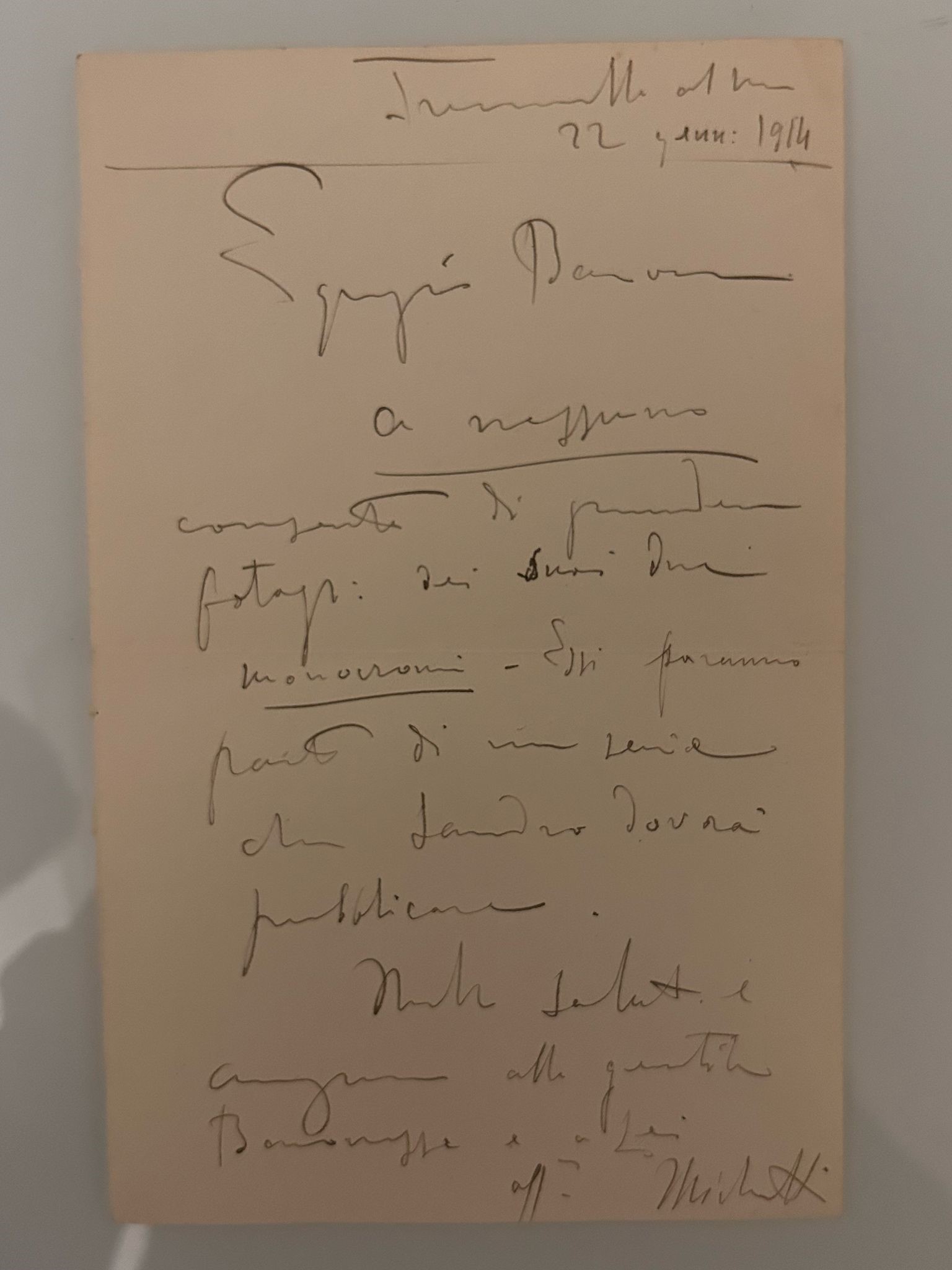 Faldone con cartoline, telegrammi di Francesco Paolo Michetti