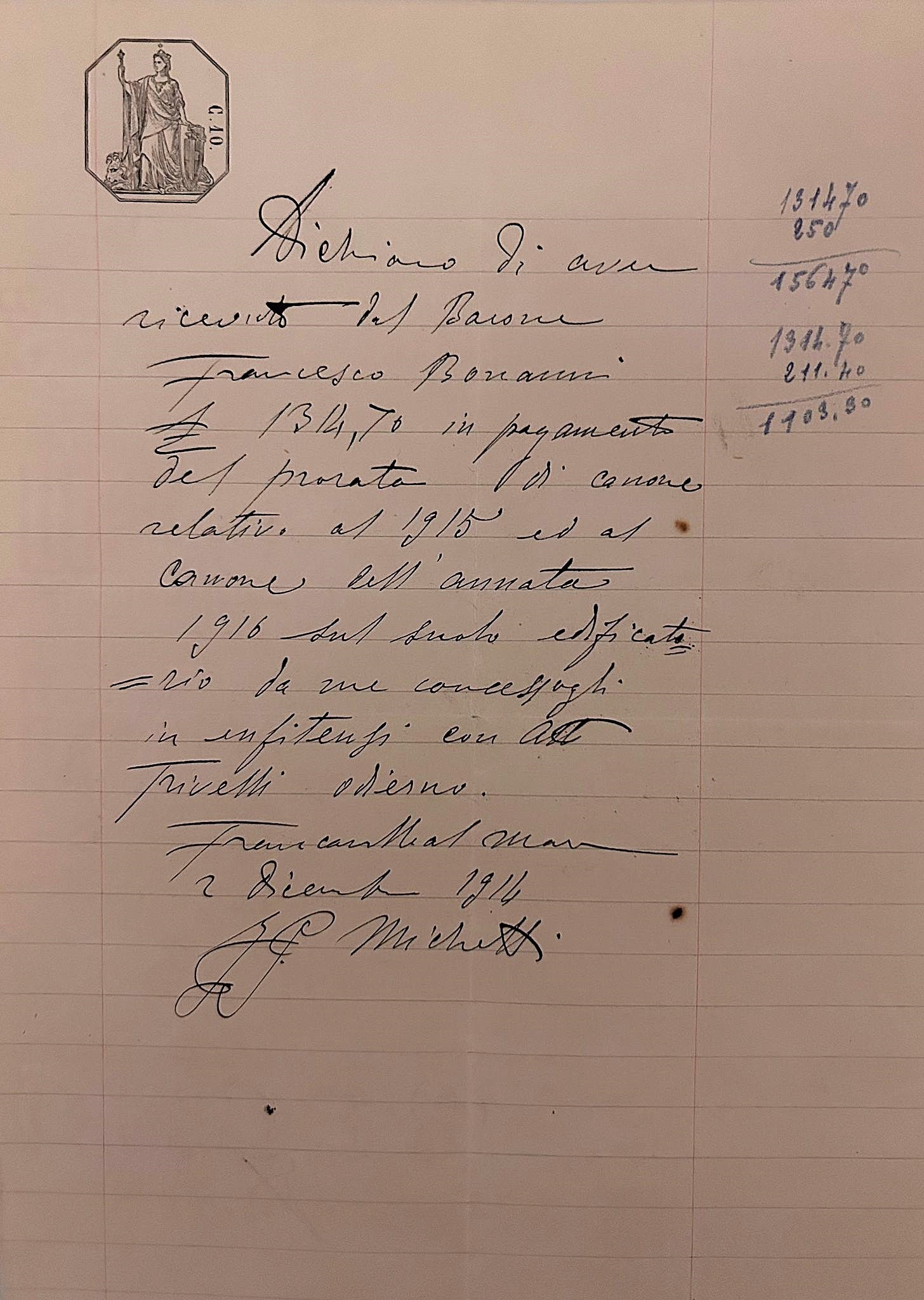 Faldone con cartoline, telegrammi di Francesco Paolo Michetti