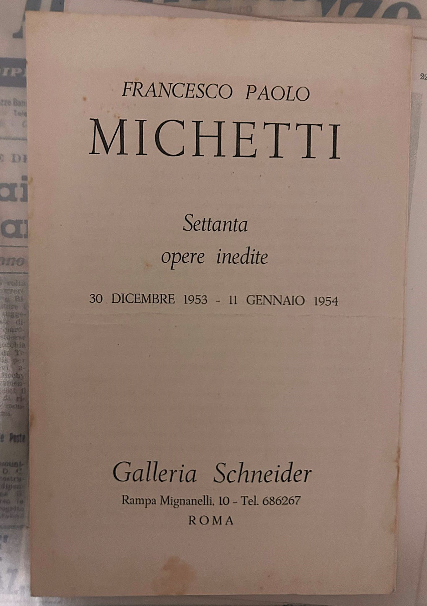 Faldone con cartoline, telegrammi di Francesco Paolo Michetti