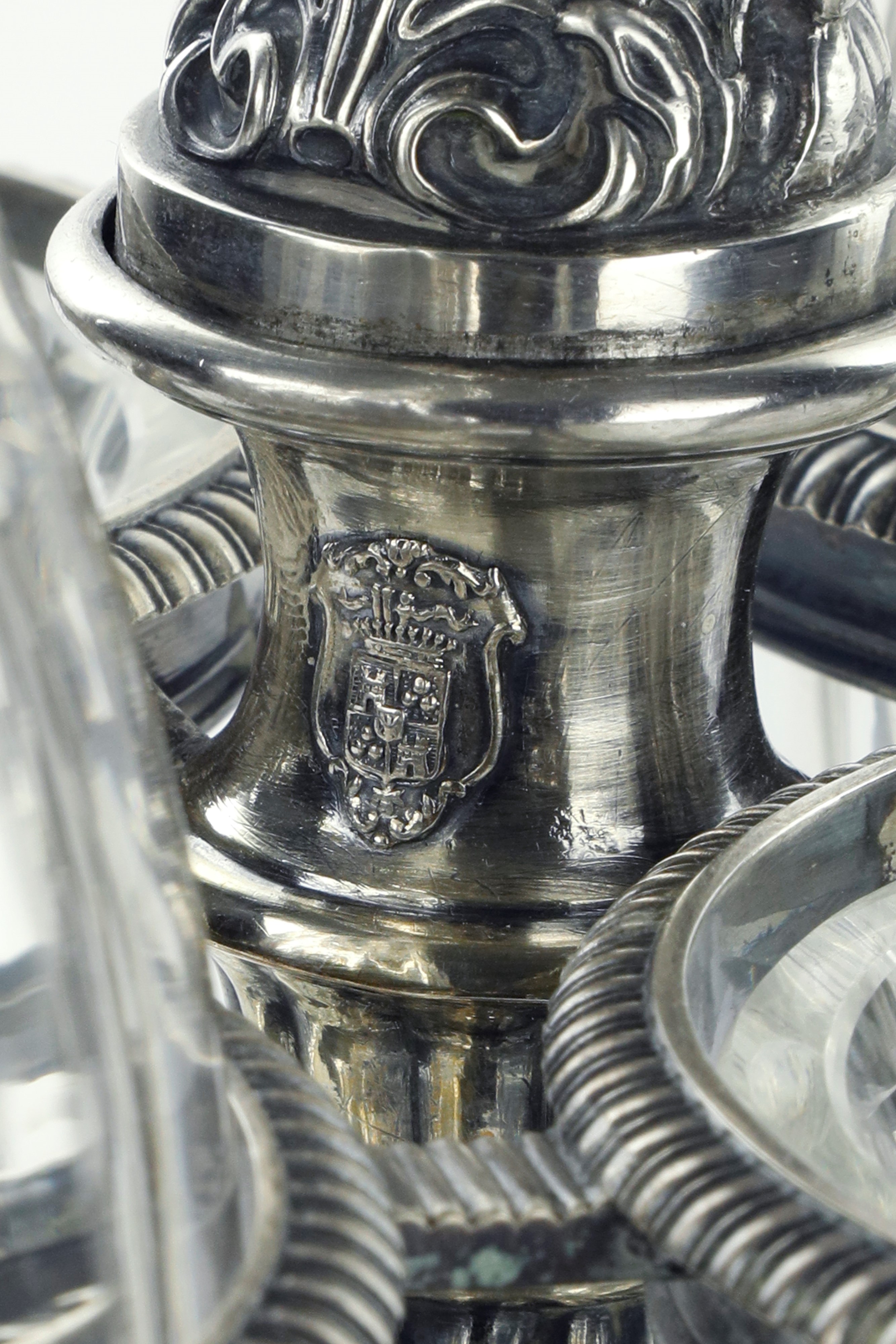 Servizio in argento e cristallo. Spagna