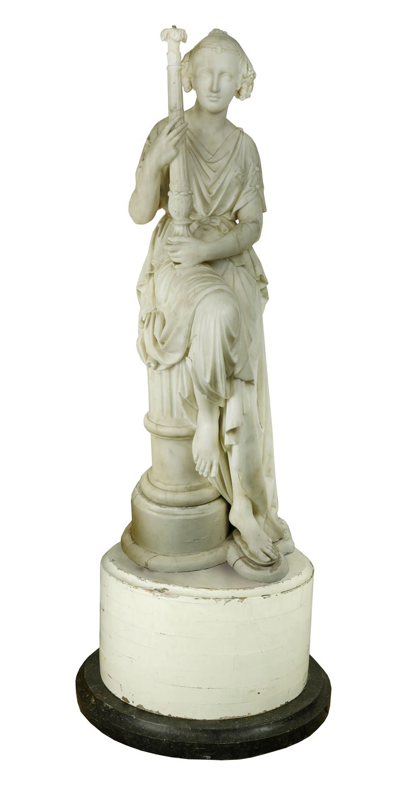 Grande scultura Neoclassica in marmo bianco statuario