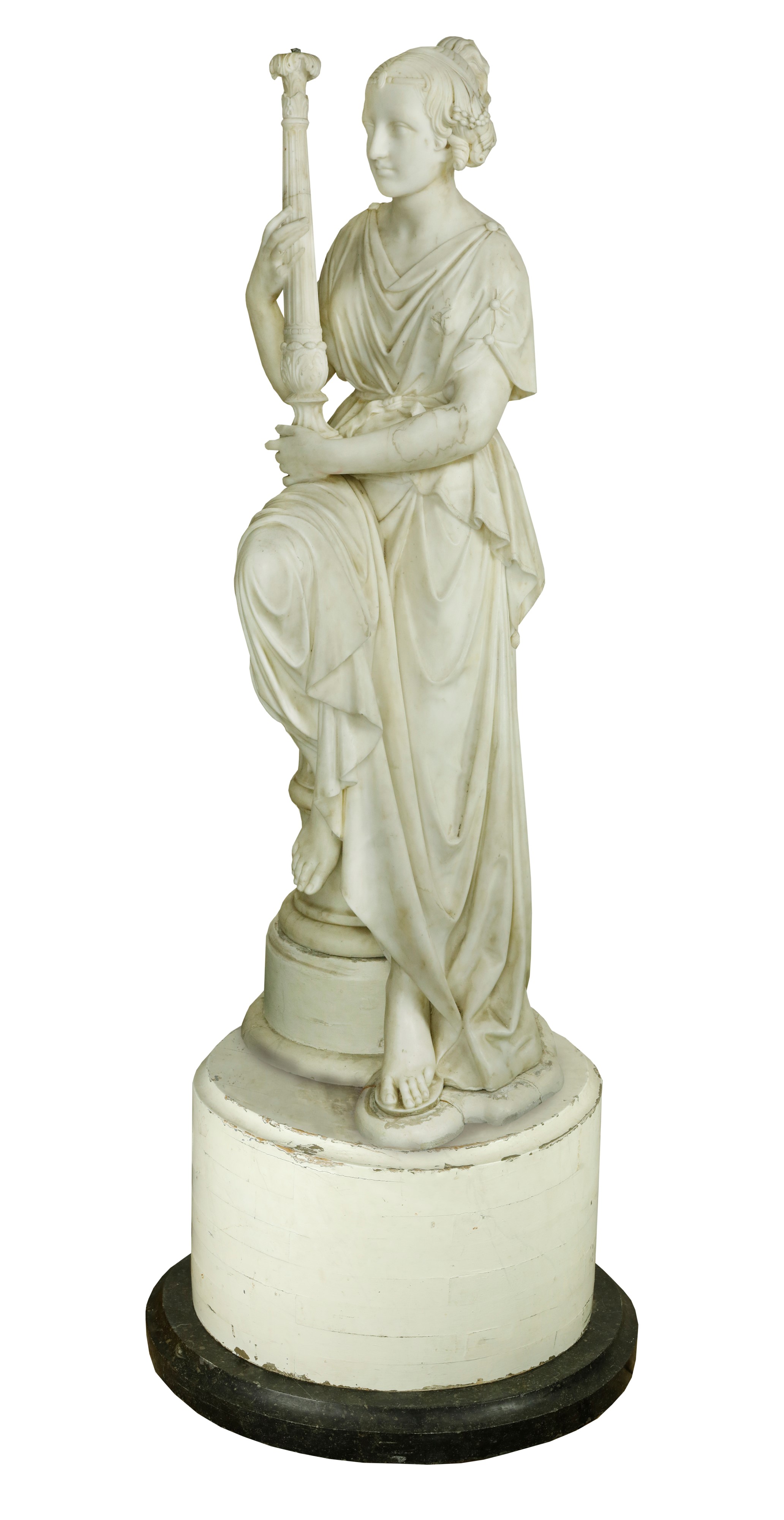 Grande scultura Neoclassica in marmo bianco statuario