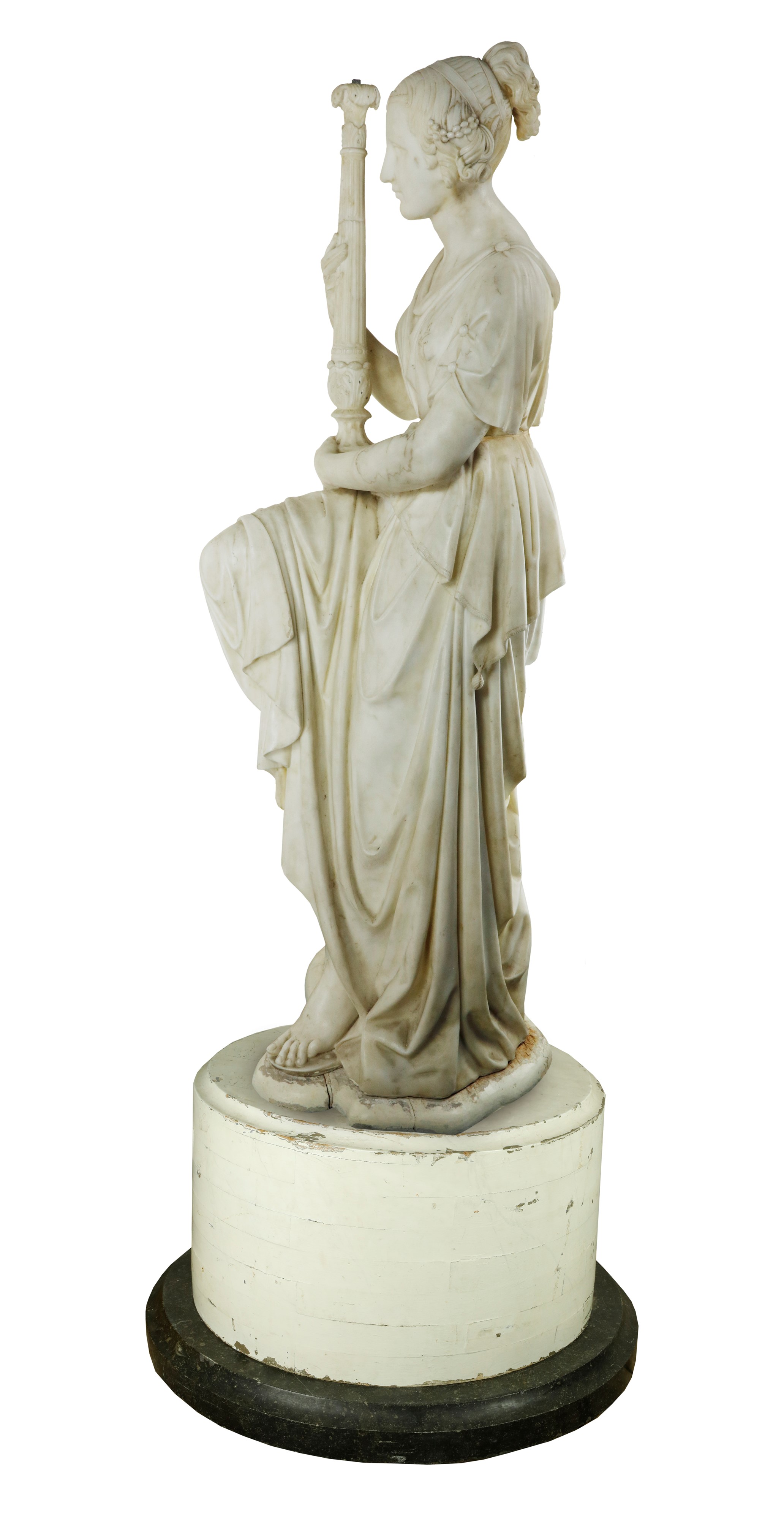 Grande scultura Neoclassica in marmo bianco statuario