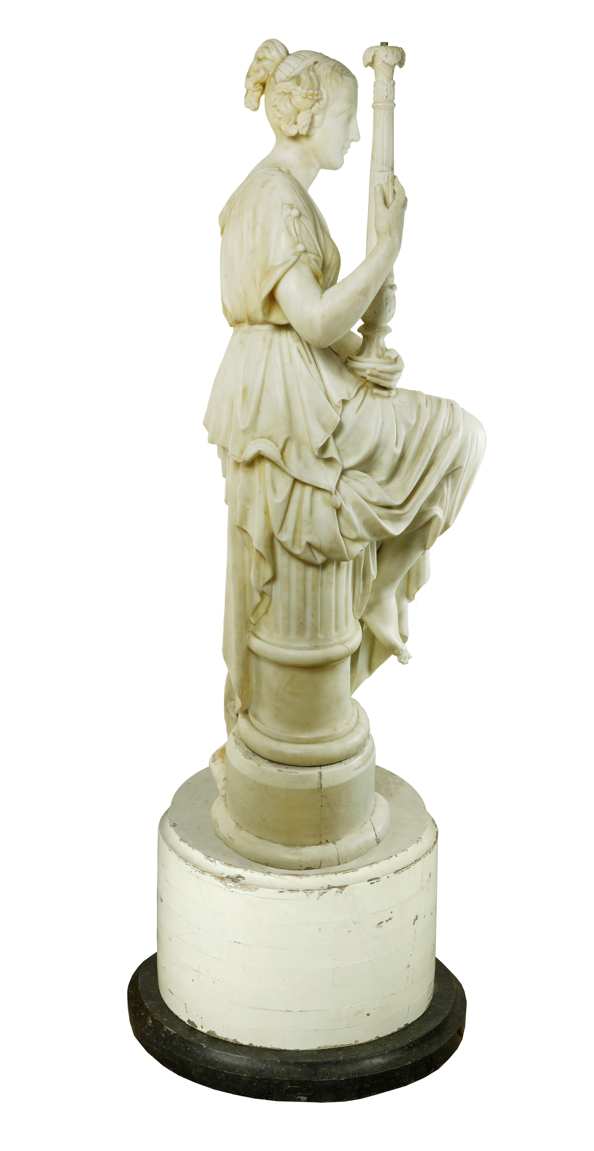 Grande scultura Neoclassica in marmo bianco statuario