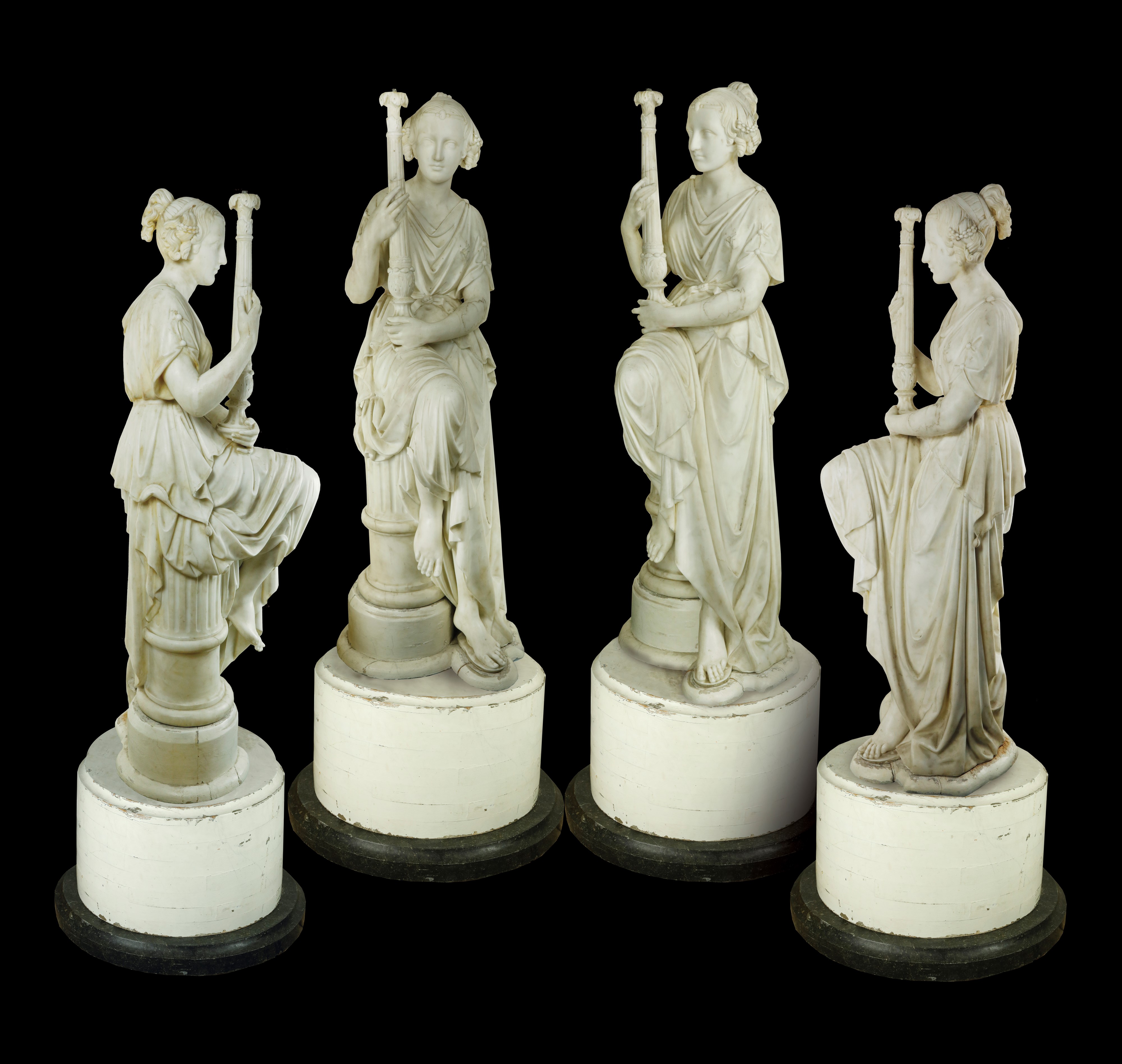 Grande scultura Neoclassica in marmo bianco statuario