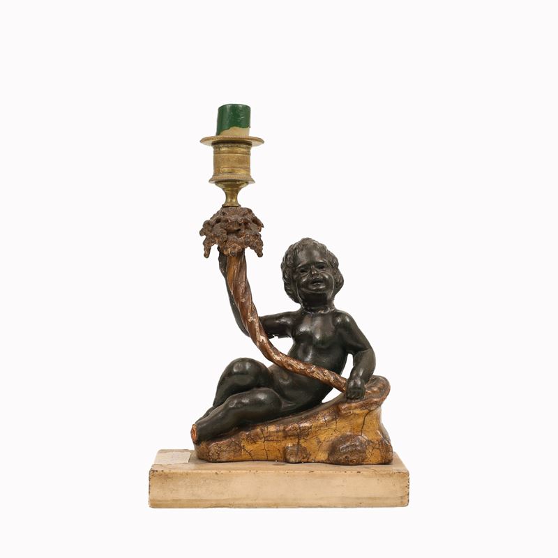 Coppia di candelieri con putti . Periodo Neoclassico